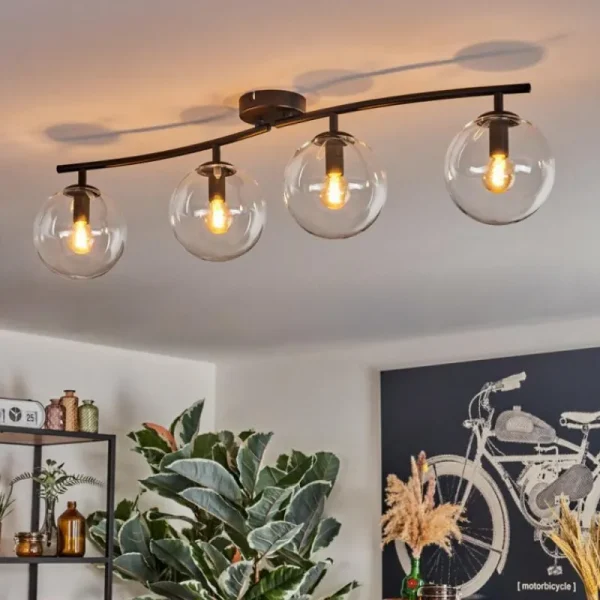 hofstein Gastor Plafonnier, Boule lumineuse Clair, 4 lumières* Lampes En Verre