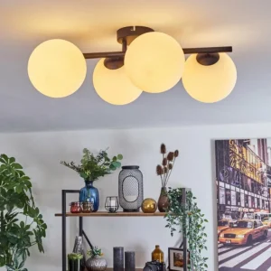 hofstein Gastor Plafonnier, Boule lumineuse Blanc, 4 lumières* Lampes En Verre