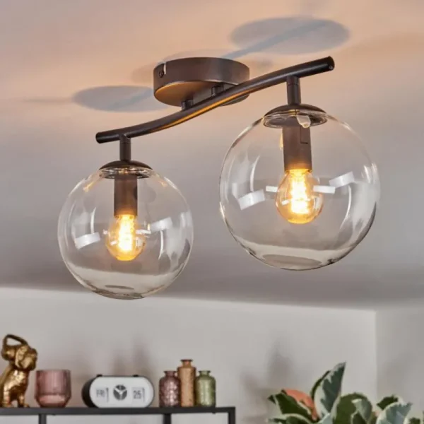 hofstein Gastor Plafonnier, Boule lumineuse Clair, 2 lumières* Lampes En Verre