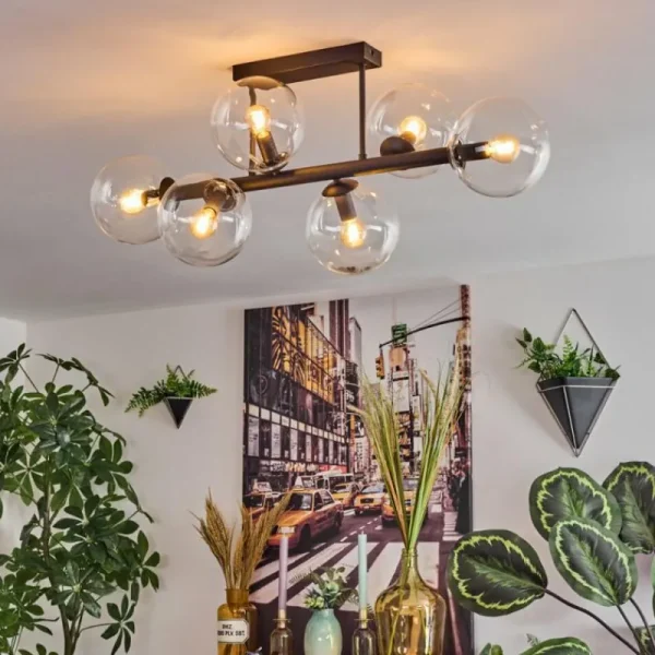 hofstein Gastor Plafonnier, Boule lumineuse Clair, 6 lumières* Lampes En Verre