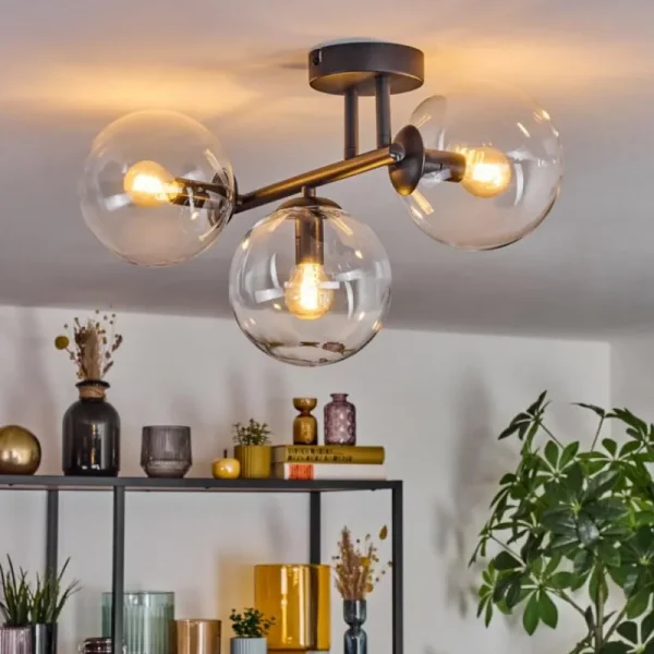 hofstein Gastor Plafonnier, Boule lumineuse Clair, 3 lumières* Lampes En Verre
