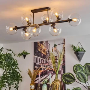 hofstein Gastor Plafonnier, Boule lumineuse Clair, 8 lumières* Lampes En Verre
