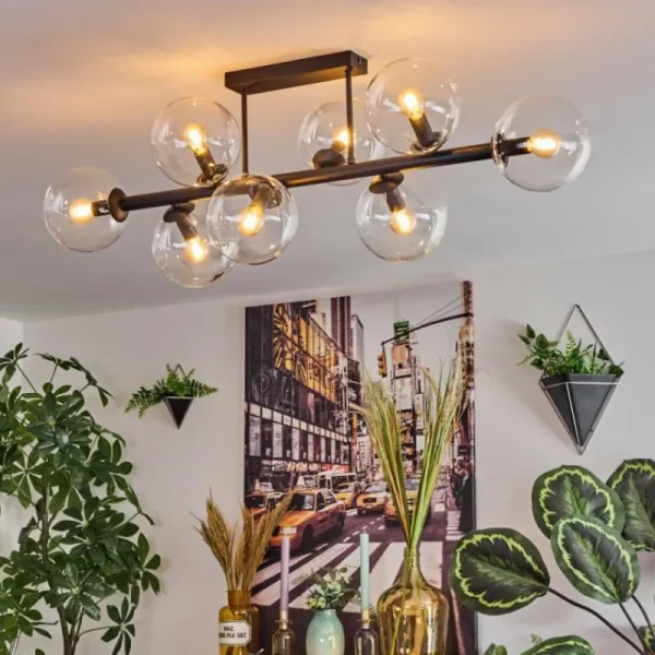 hofstein Gastor Plafonnier, Boule lumineuse Clair, 8 lumières* Lampes En Verre