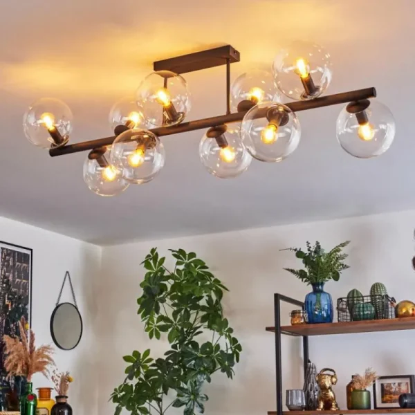 hofstein Gastor Plafonnier, Boule lumineuse Clair, 10 lumières* Lampes En Verre