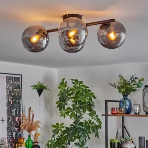 hofstein Gastor Plafonnier, Boule lumineuse Chrome, Fumé, 4 lumières* Lampes Modernes