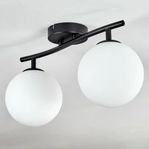 hofstein Gastor Plafonnier, Boule lumineuse Blanc, 2 lumières* Lampes En Verre
