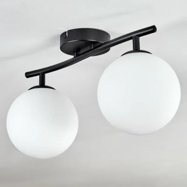 hofstein Gastor Plafonnier, Boule lumineuse Blanc, 2 lumières* Lampes En Verre
