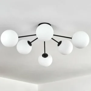 hofstein Gastor Plafonnier, Boule lumineuse Blanc, 6 lumières* Lampes En Verre