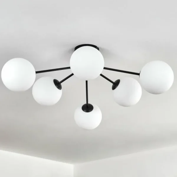 hofstein Gastor Plafonnier, Boule lumineuse Blanc, 6 lumières* Lampes En Verre