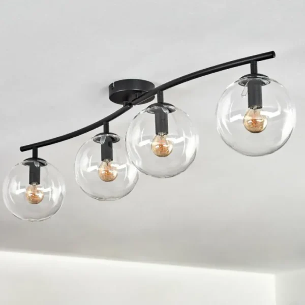 hofstein Gastor Plafonnier, Boule lumineuse Clair, 4 lumières* Lampes En Verre