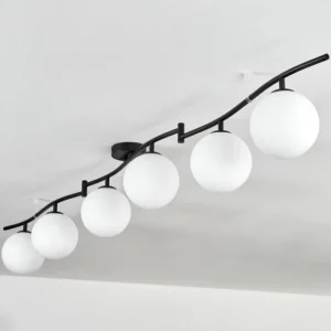 hofstein Gastor Plafonnier, Boule lumineuse Blanc, 6 lumières* Lampes En Verre
