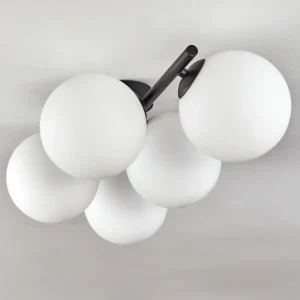 hofstein Gastor Plafonnier, Boule lumineuse Blanc, 5 lumières* Lampes En Verre