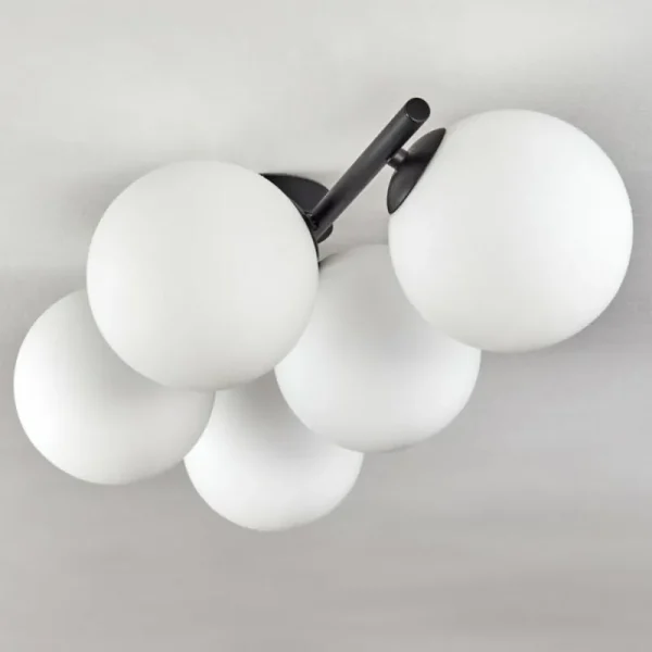 hofstein Gastor Plafonnier, Boule lumineuse Blanc, 5 lumières* Lampes En Verre
