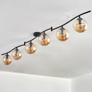 hofstein Gastor Plafonnier, Boule lumineuse Ambre, 6 lumières* Lampes En Verre