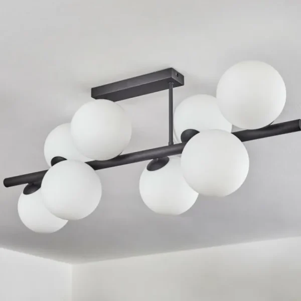 hofstein Gastor Plafonnier, Boule lumineuse Blanc, 8 lumières* Lampes En Verre