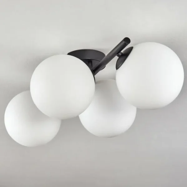 hofstein Gastor Plafonnier, Boule lumineuse Blanc, 4 lumières* Lampes En Verre