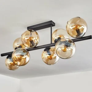 hofstein Gastor Plafonnier, Boule lumineuse Ambre, 8 lumières* Lampes En Verre