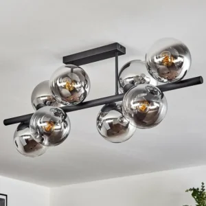 hofstein Gastor Plafonnier, Boule lumineuse Chrome, Clair, Fumé, 8 lumières* Lampes Modernes