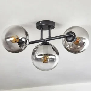 hofstein Gastor Plafonnier, Boule lumineuse Clair, Fumé, 3 lumières* Lampes Modernes