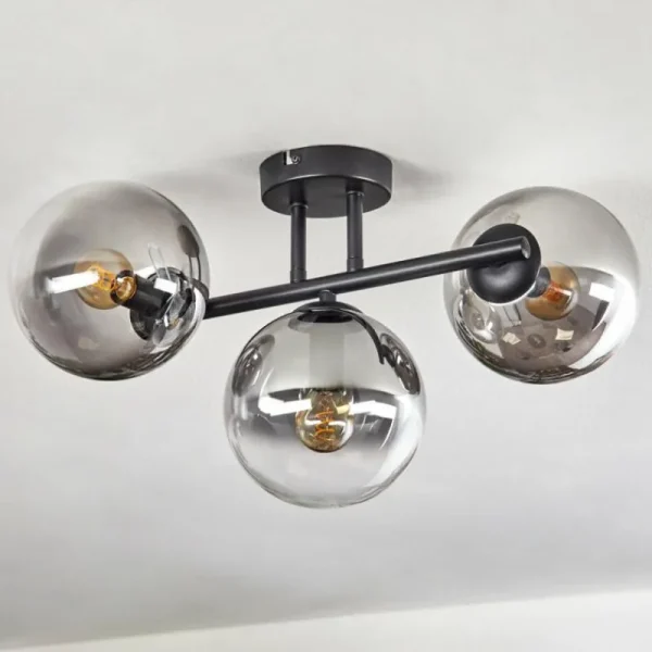 hofstein Gastor Plafonnier, Boule lumineuse Clair, Fumé, 3 lumières* Lampes Modernes