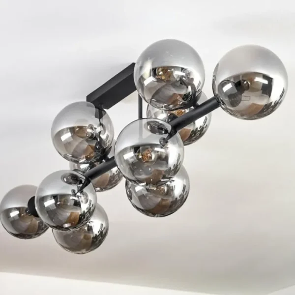hofstein Gastor Plafonnier, Boule lumineuse Fumé, 10 lumières* Lampes Modernes