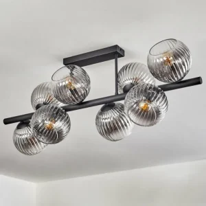hofstein Gastor Plafonnier, Boule lumineuse Clair, Fumé, 8 lumières* Lampes Modernes