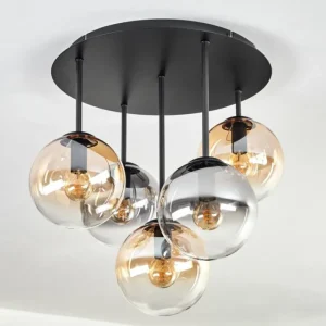 hofstein Gastor Plafonnier, Boule lumineuse 45 cm Ambre, Clair, Fumé, 5 lumières* Lampes Modernes