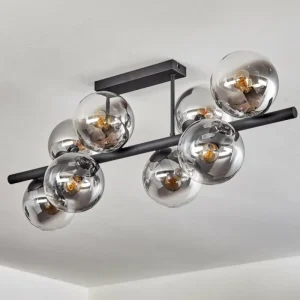 hofstein Gastor Plafonnier, Boule lumineuse Clair, Fumé, 8 lumières* Lampes Modernes