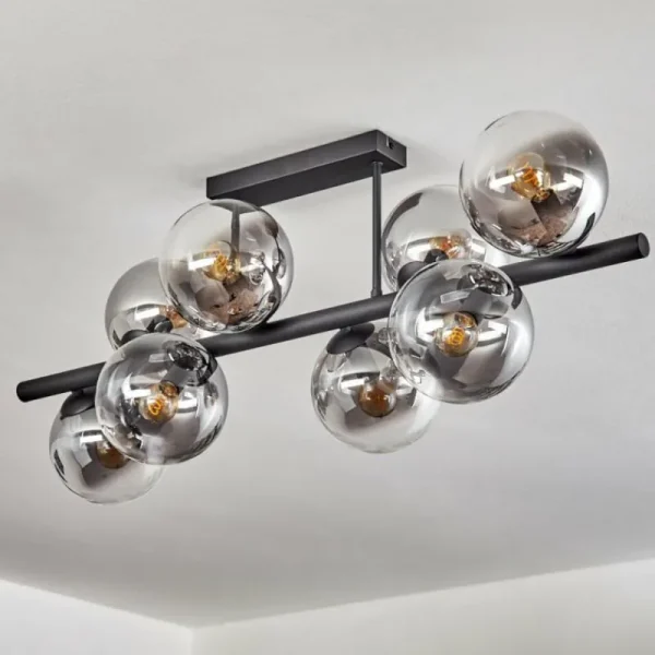 hofstein Gastor Plafonnier, Boule lumineuse Clair, Fumé, 8 lumières* Lampes Modernes