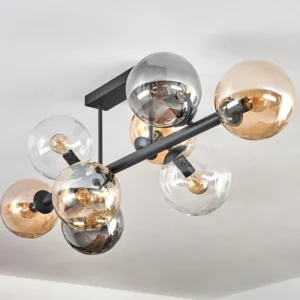 hofstein Gastor Plafonnier, Boule lumineuse Ambre, Clair, Fumé, 8 lumières* Lampes Modernes
