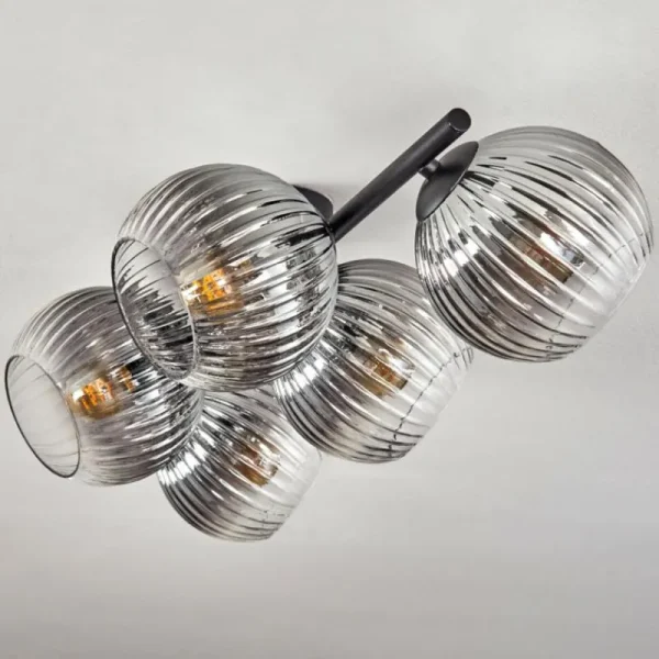 hofstein Gastor Plafonnier, Boule lumineuse Clair, Fumé, 5 lumières* Lampes Modernes