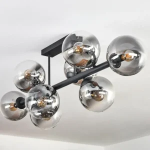 hofstein Gastor Plafonnier, Boule lumineuse Clair, Fumé, 8 lumières* Lampes Modernes