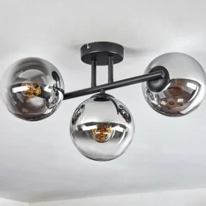 hofstein Gastor Plafonnier, Boule lumineuse Chrome, Clair, Fumé, 3 lumières* Lampes Modernes