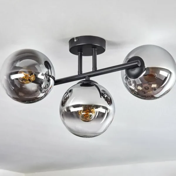 hofstein Gastor Plafonnier, Boule lumineuse Chrome, Clair, Fumé, 3 lumières* Lampes Modernes