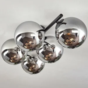 hofstein Gastor Plafonnier, Boule lumineuse Chrome, Fumé, 5 lumières* Lampes Modernes