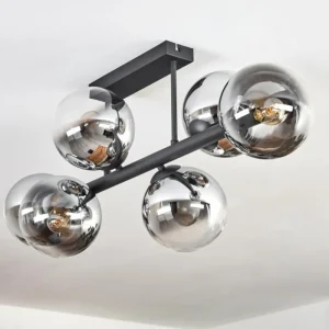 hofstein Gastor Plafonnier, Boule lumineuse Chrome, Clair, Fumé, 6 lumières* Lampes Modernes