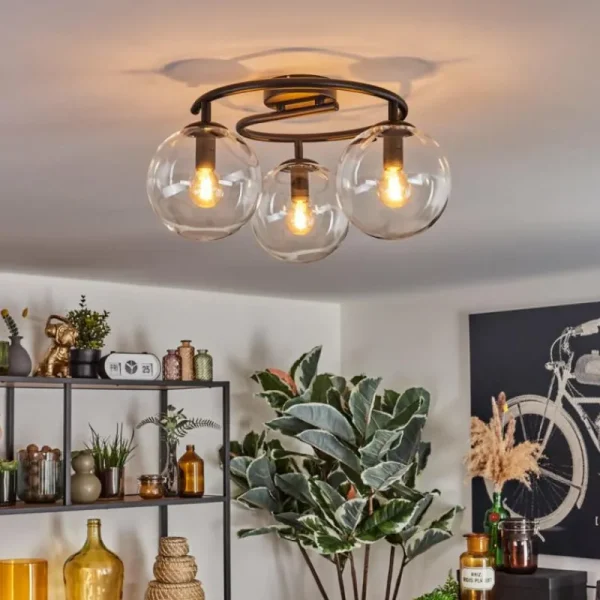 hofstein Gastor Plafonnier, Boule lumineuse Clair, 3 lumières* Lampes En Verre