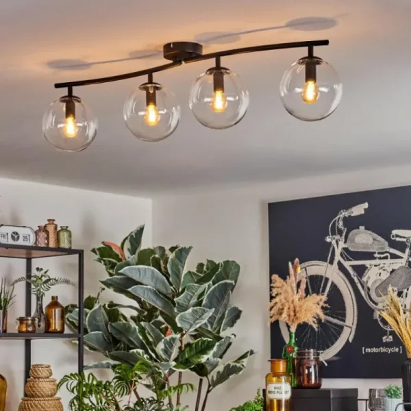 hofstein Gastor Plafonnier, Boule lumineuse Clair, 4 lumières* Lampes En Verre