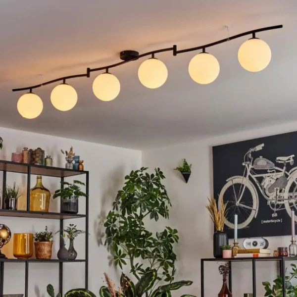 hofstein Gastor Plafonnier, Boule lumineuse Blanc, 6 lumières* Lampes En Verre