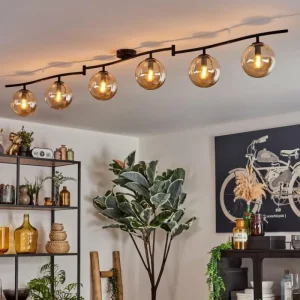hofstein Gastor Plafonnier, Boule lumineuse Ambre, 6 lumières* Lampes En Verre