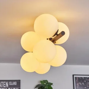 hofstein Gastor Plafonnier, Boule lumineuse Blanc, 8 lumières* Lampes En Verre