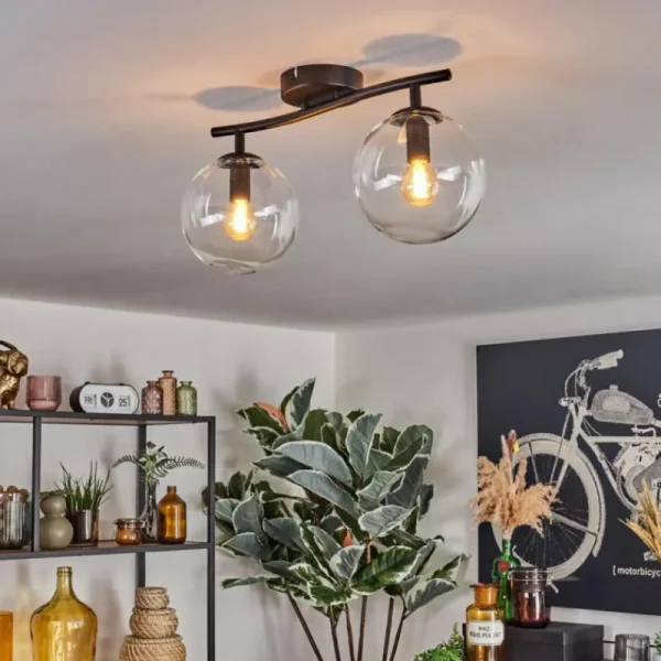hofstein Gastor Plafonnier, Boule lumineuse Clair, 2 lumières* Lampes En Verre