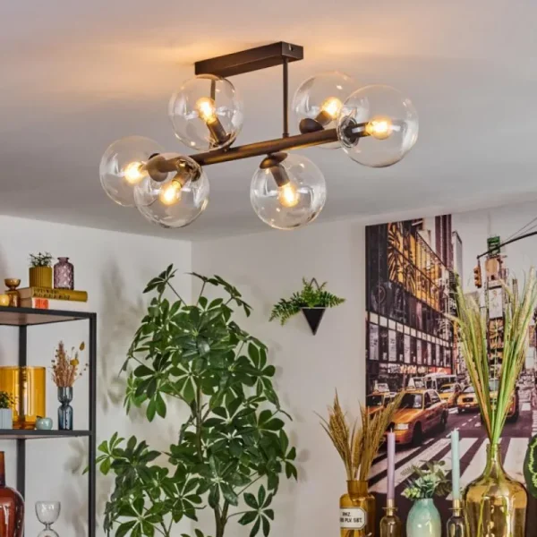 hofstein Gastor Plafonnier, Boule lumineuse Clair, 6 lumières* Lampes En Verre