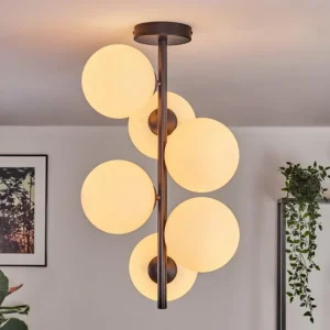 hofstein Gastor Plafonnier, Boule lumineuse Transparent, 6 lumières* Lampes En Verre