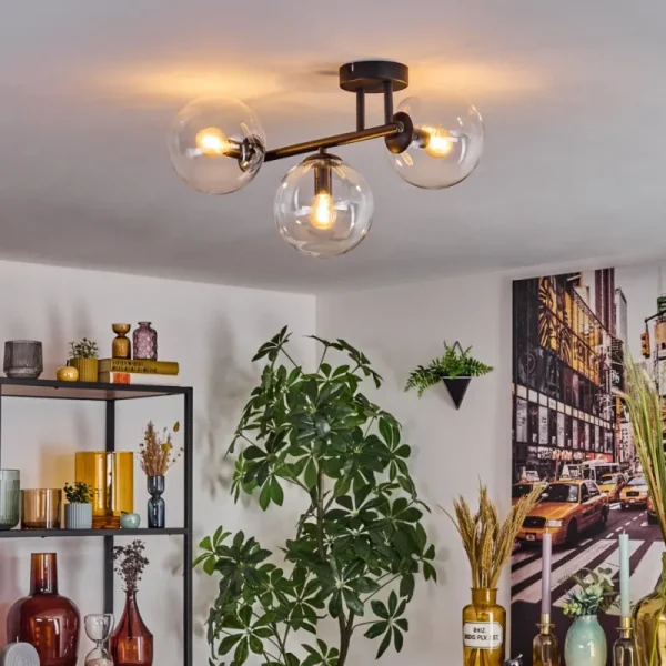 hofstein Gastor Plafonnier, Boule lumineuse Clair, 3 lumières* Lampes En Verre