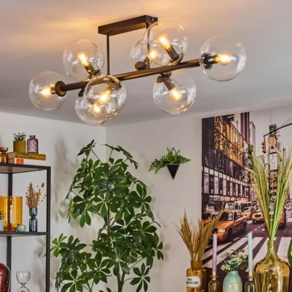 hofstein Gastor Plafonnier, Boule lumineuse Clair, 8 lumières* Lampes En Verre