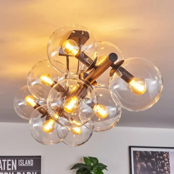 hofstein Gastor Plafonnier, Boule lumineuse Clair, 10 lumières* Lampes En Verre