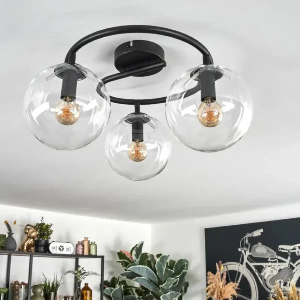 hofstein Gastor Plafonnier, Boule lumineuse Clair, 3 lumières* Lampes En Verre