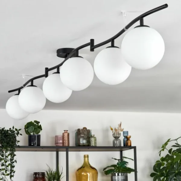 hofstein Gastor Plafonnier, Boule lumineuse Blanc, 6 lumières* Lampes En Verre