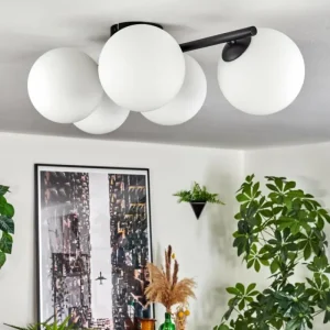 hofstein Gastor Plafonnier, Boule lumineuse Blanc, 5 lumières* Lampes En Verre